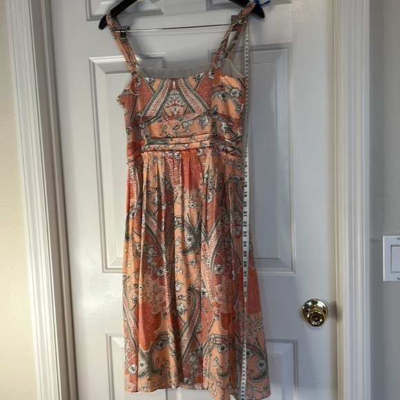 Ann Taylor silk blend sundress orange floral print Sz 2 - Picture 4 of 6